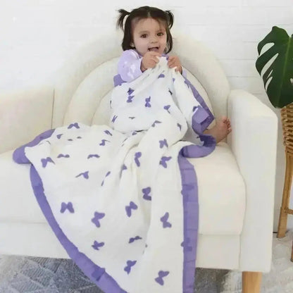 Lilac Flutter – 100% Muslin Cotton Baby Blanket Quilt for Newborns & Toddlers  Snuggle Buds