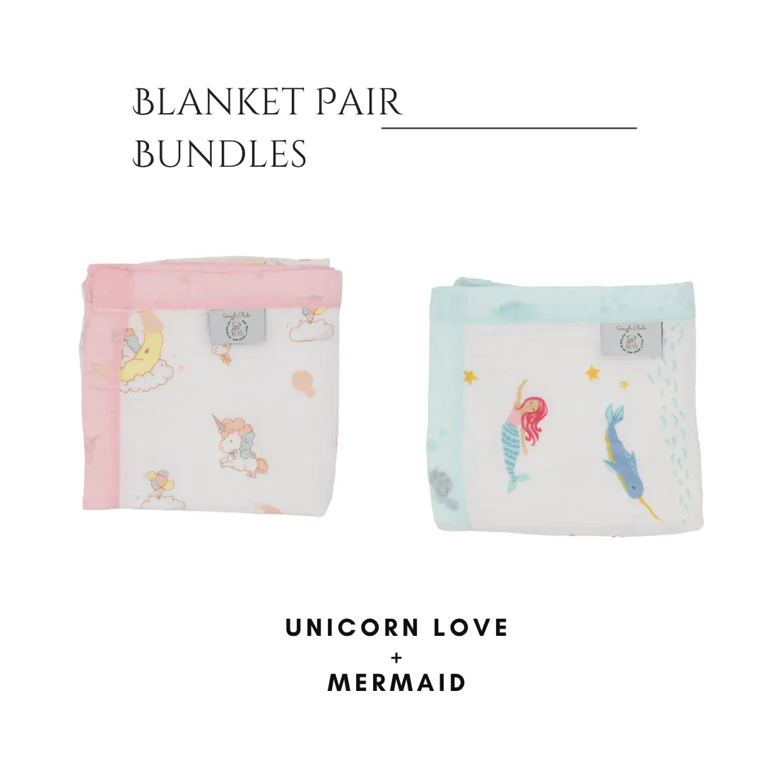 Unicorn Love + Mermaid Blanket Bundle Snuggle Buds