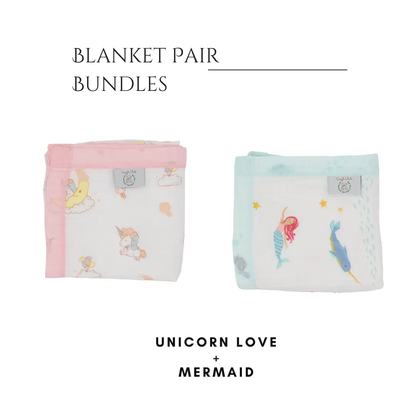 Unicorn Love + Mermaid Blanket Bundle Snuggle Buds