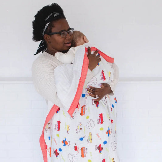 Vroom Vroom 100% Muslin Cotton Baby Blanket 🚗✨ -  Snuggle Buds