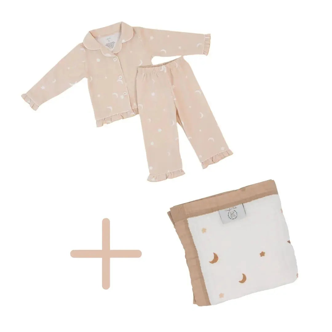 Moonlit Blanket + Ruffled Moonlit PJs Bundle Snuggle Buds