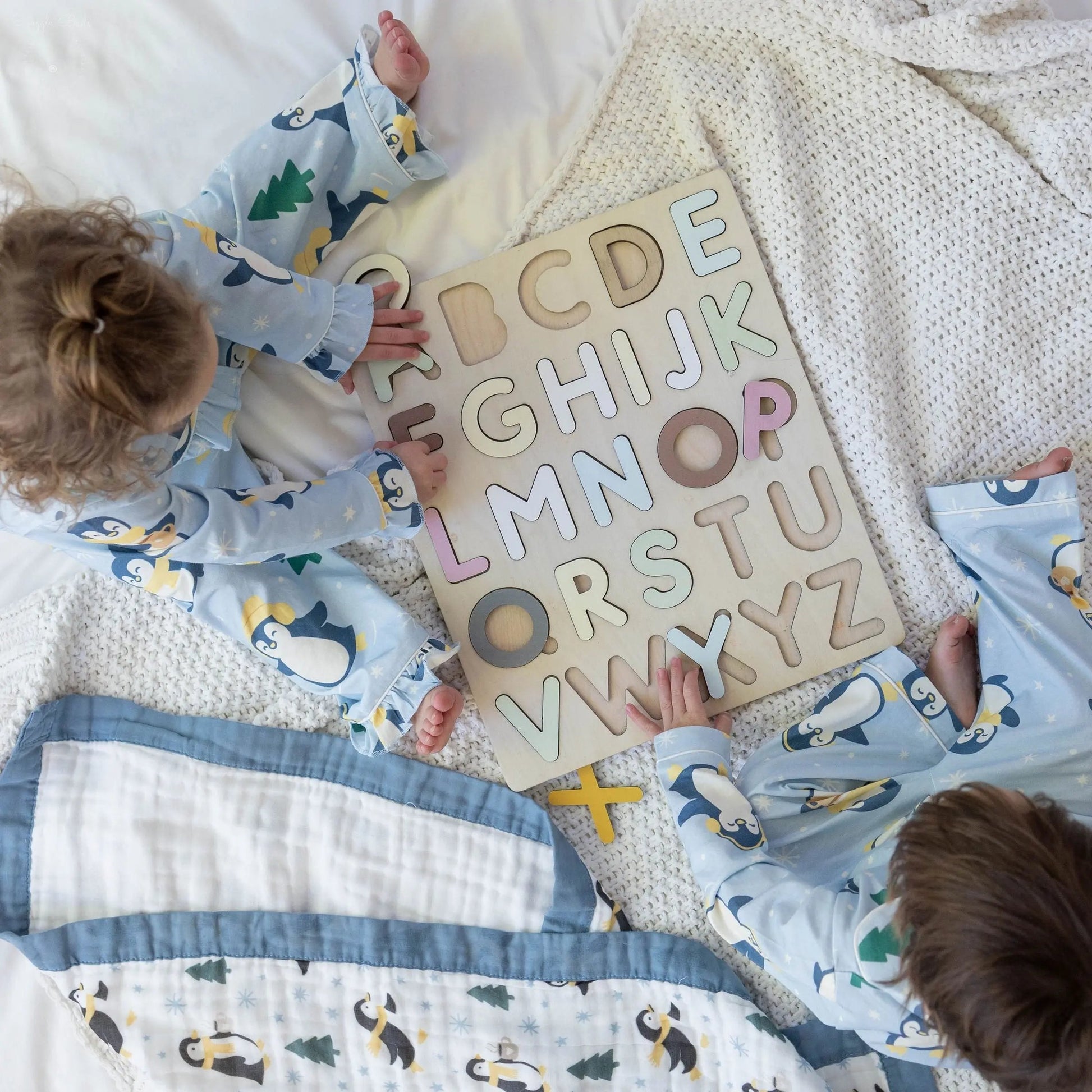 Winter Waddle Cotton Pajamas – Limited Edition Penguin Print for Toddlers & Kids (Classic & Ruffle) Snuggle Buds