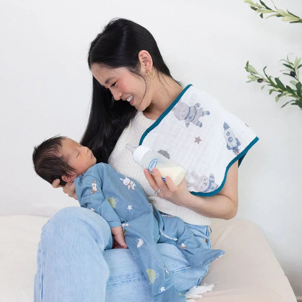 Zipped Onesie (0–12 Months) – Hoppy Cosmic Space Bunny Snuggle Buds