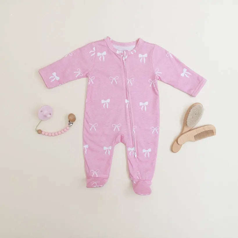 Zipped Onesie (0–12 Months) – Pretty in Bows Snuggle Buds