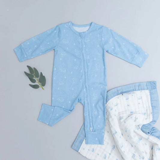 Zipped Onesie (0–12 Months) – Tiny Trunks Snuggle Buds